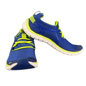 Rykä Womens Desire Ortholite Running Shoes Blue Neon Green Size 7.5 EUC